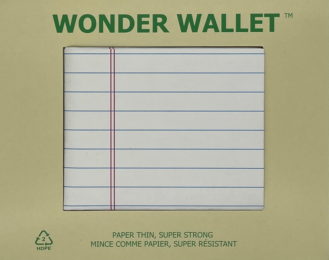 Wonder Wallet - Tyvek - Lined Paper